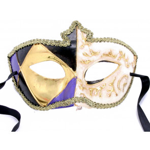La Corona Mask: Purple, Gold & Black