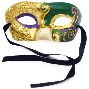 Pierrot Eye Mask: Purple, Green & Gold