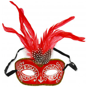 Exotic Eye Mask: Red and Silver