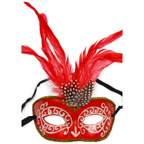 Exotic Eye Mask: Red and Silver