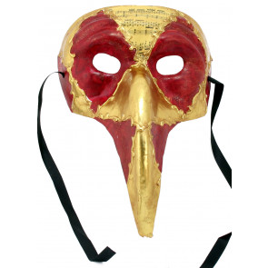 Long Beak Mask: Red & Gold