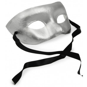 Paper Mache Eye Mask: Silver