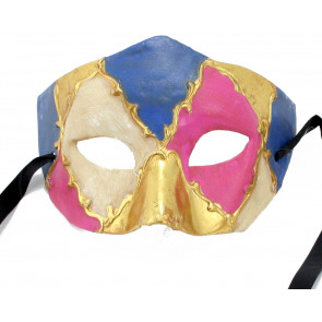 Venetian Half-Mask: Pink & Blue