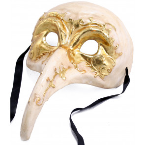 Long Beak Mask: Gilded Ivory