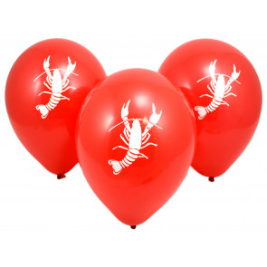 Crawfish Red Latex Balloons (6)