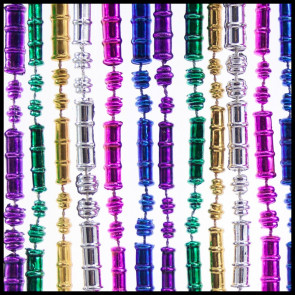 7mm Bamboo Beads 33" Metallic 6-Color