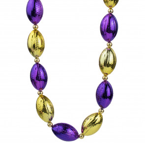 Jumbo Football Beads: Purple & Gold