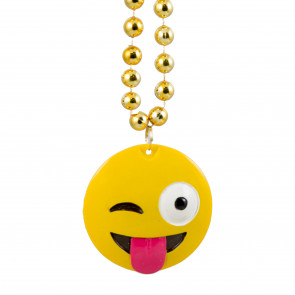10mm 33" Emoji Beads: Winking Tongue