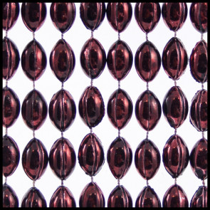 Football Shape Beads 36" Metallic Burgundy