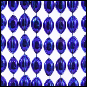 Football Shape Beads 36" Metallic Blue
