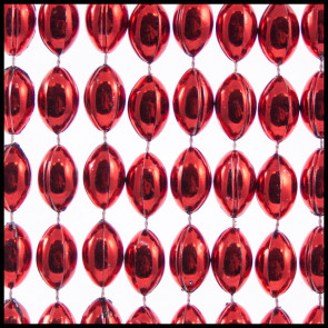 Football Shape Beads 36" Metallic Red