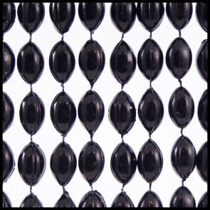 Football Shape Beads 36" Pearl Black