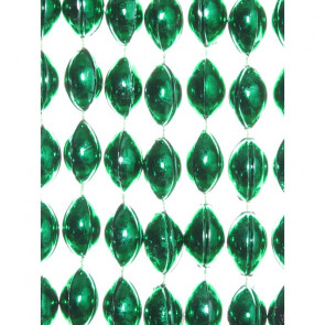 Football Shape Beads 36" Metallic Green
