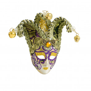 4" Carnival Mask Ornament Fabric Crown