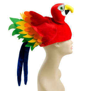 Plush Velvet Red Parrot Hat