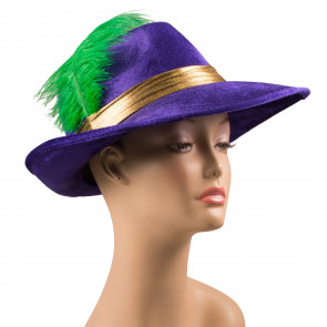 Purple Velvet Mardi Gras Pimp Hat