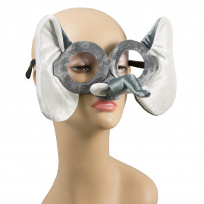 Plush Fur Grey Elephant Glasses
