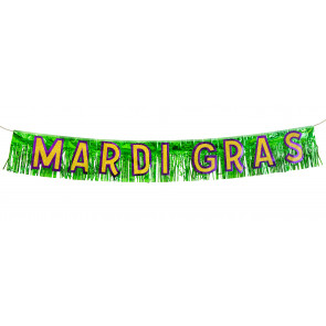 Metallic Mardi Gras Fringe Banner (10" x 6')