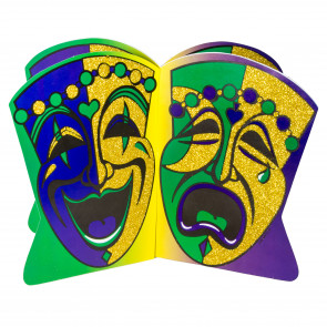 3-D Glittered Mardi Gras Comedy & Tragedy Centerpiece (8")