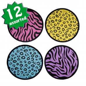 Neon Animal Print Fabric Flying Discs: Assorted (12)