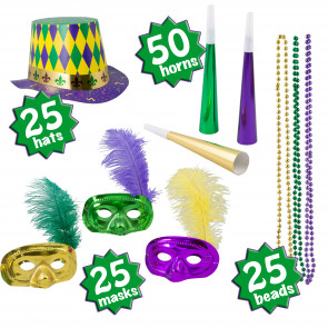 Mardi Gras Party Kit (Asst for 50)