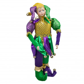 16" Mardi Gras Standing Musical Jester Doll 