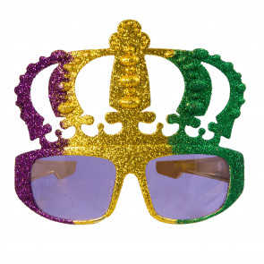 Metallic Glitter Mardi Gras Crown Sunglasses