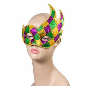 Glitter Flame Harlequin Side Mask: PGG