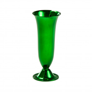 6" Plastic Vase: Metallic Green