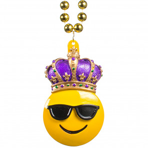 10mm 33" Emoji Bead: Cool Smile Crown