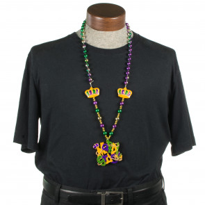 Mardi Gras Crown & Mask Necklace