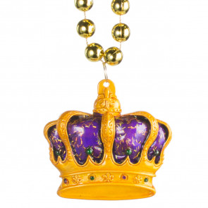 Regal Glittered Mardi Gras Crown Necklace