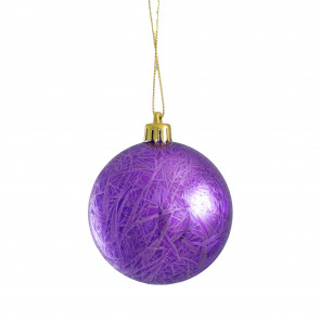 80MM Feather Smooth Ball Ornament: Purple