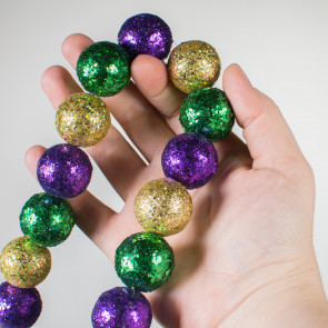 6' Glitter Ball Garland: Mardi Gras