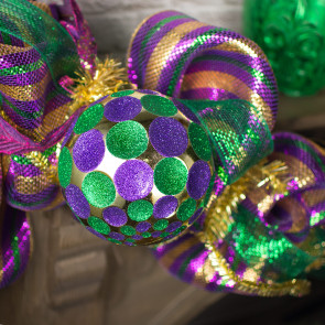 150MM Indent Dot Ball Ornament: Mardi Gras