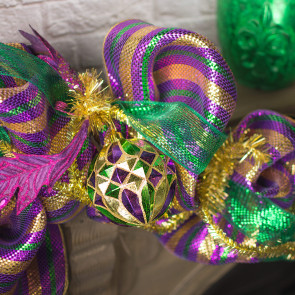 100MM Antique Stripe Diamond Ball: Mardi Gras