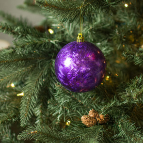100MM Feather Smooth Ball Ornament: Purple