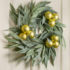 70MM Matte Ball Ornament On Wire: Gold (12)