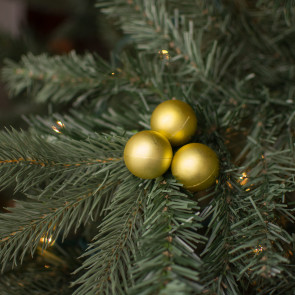 30MM Matte Ball Ornament On Wire: Gold (72)