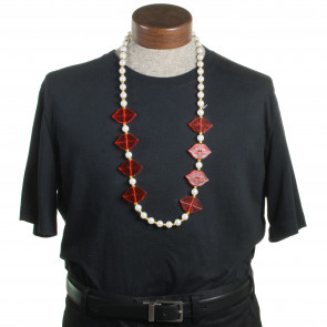 Red Lips Hand-Strung Necklace