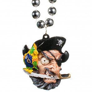 Scary Pirate Head & Parrot Necklace