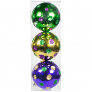4" Indent Dots Ornament: Mardi Gras (3)