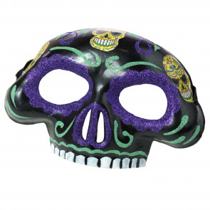 Day of the Dead Skull Mask: Purple