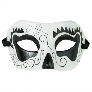 Day of the Dead Eye Mask: Black & White