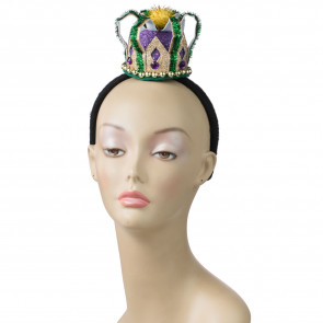 Beaded Mardi Gras Crown Headband
