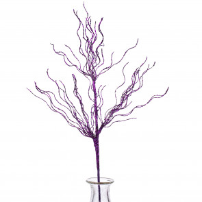 31" Glittered Spiral Pine Spray: Purple
