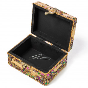 Mardi Gras Gold Jewel Leaf Box (4