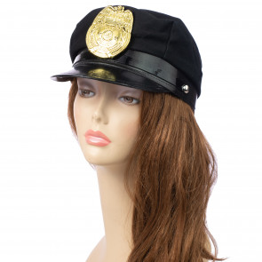 Police Cap: Black (Adult Size)