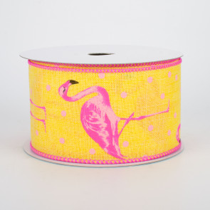2.5" Flamingo Ribbon: Yellow & Pink (10 Yards)