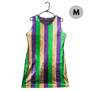 Mardi Gras Sequin Stripe Dress (Medium)